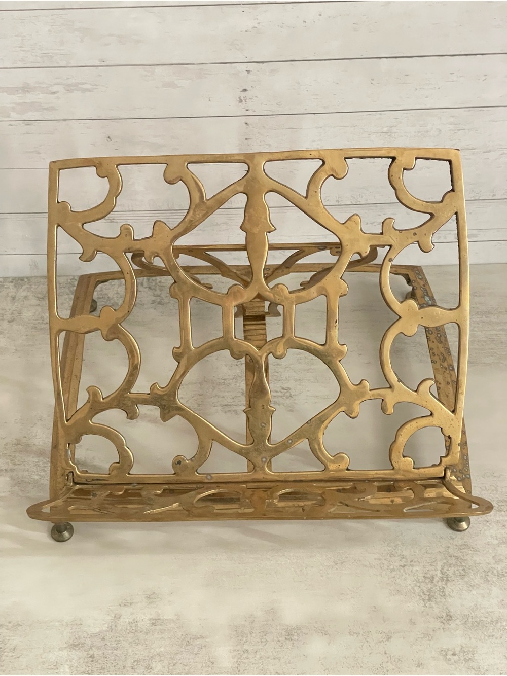 Vintage adjustable Solid brass book holder